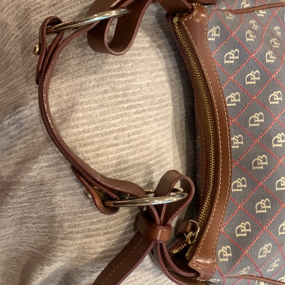 Dooney & Bourke Classic Hobo red, white, Blue, Canvas and Leather Purse - Picture 11 of 17